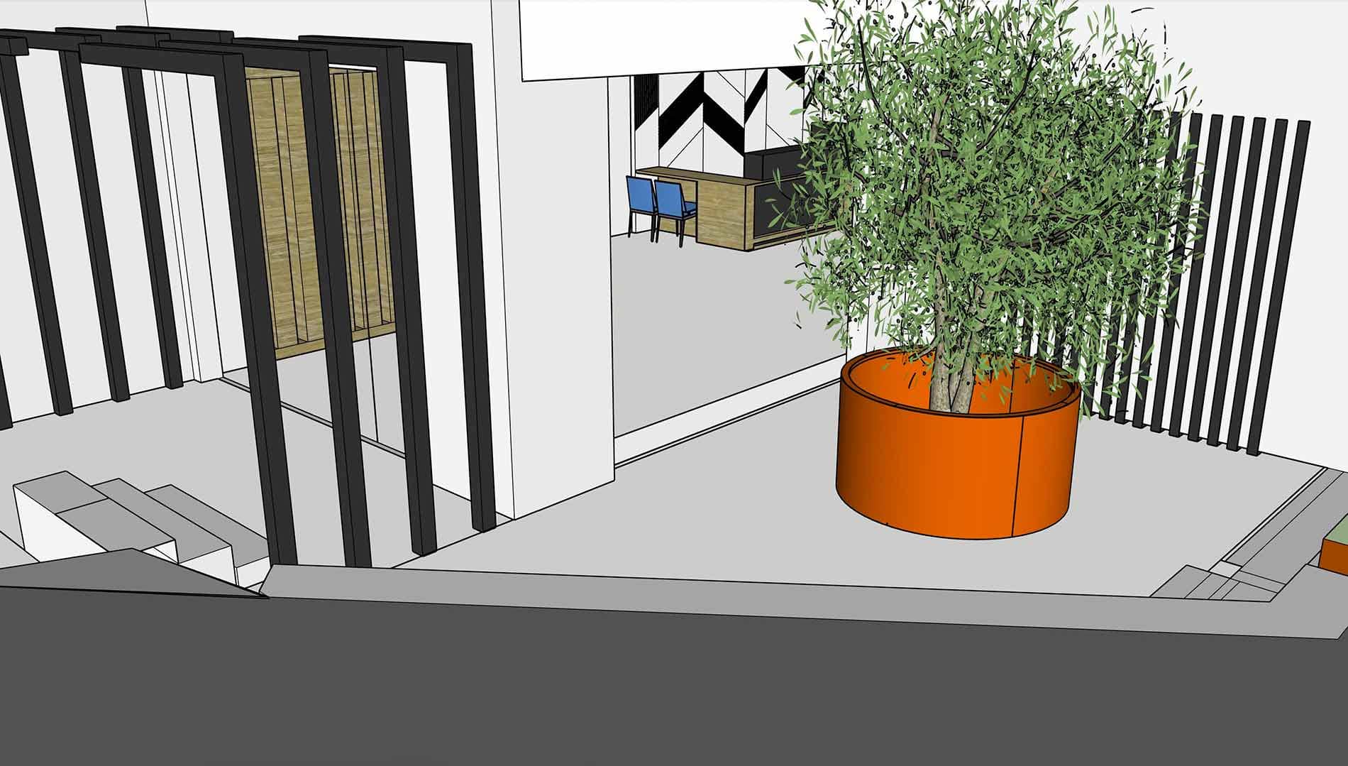 Tenerife 3d visual planter pergola cladding